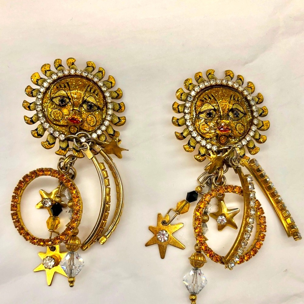 Lunch At The Ritz “Solar Loops” Clip on earrings